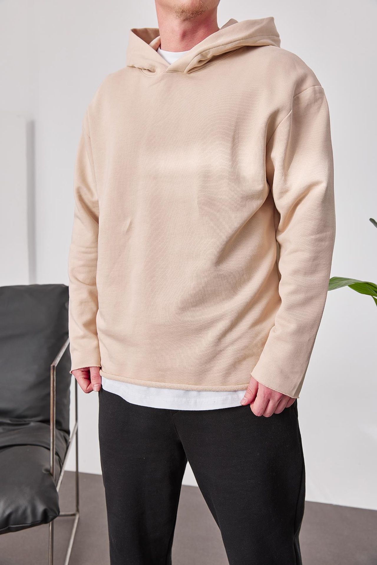 NOMARC Rahat Kalıp Nervürlü Kapüşonlu Hoodie 4