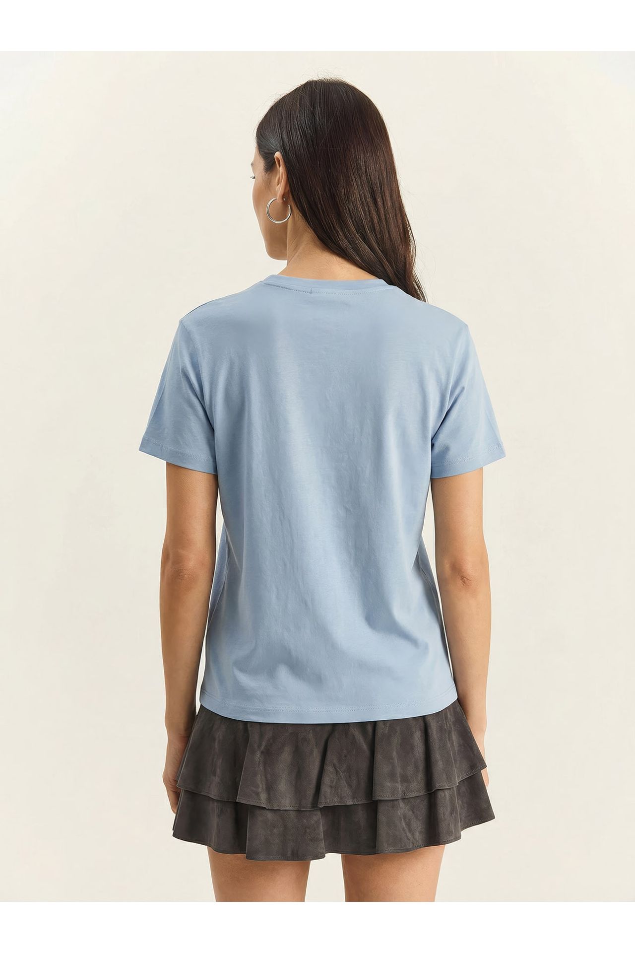 LUCCI Embroidered Crew Neck Cotton T-Shirt 4