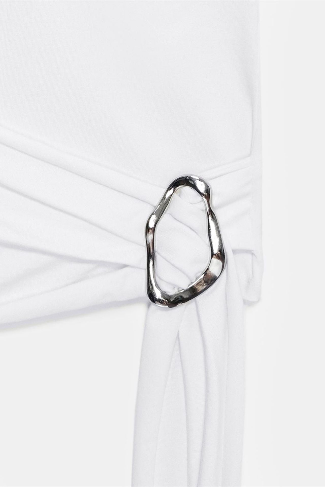DILVIN Asymmetrical Tie Detail Blouse 8