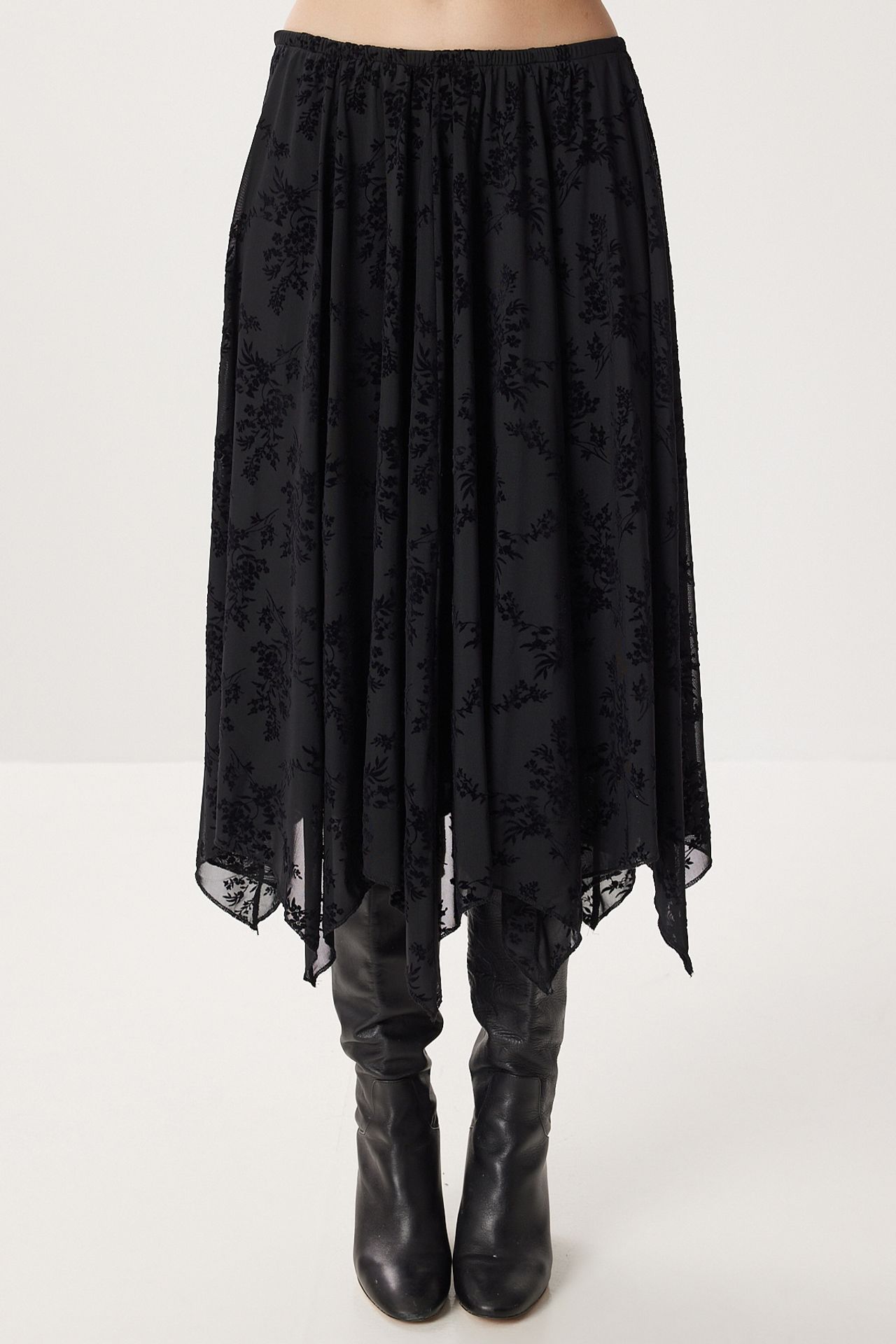 ISTANBUL High Waist Floral Midi A-Line Skirt 4