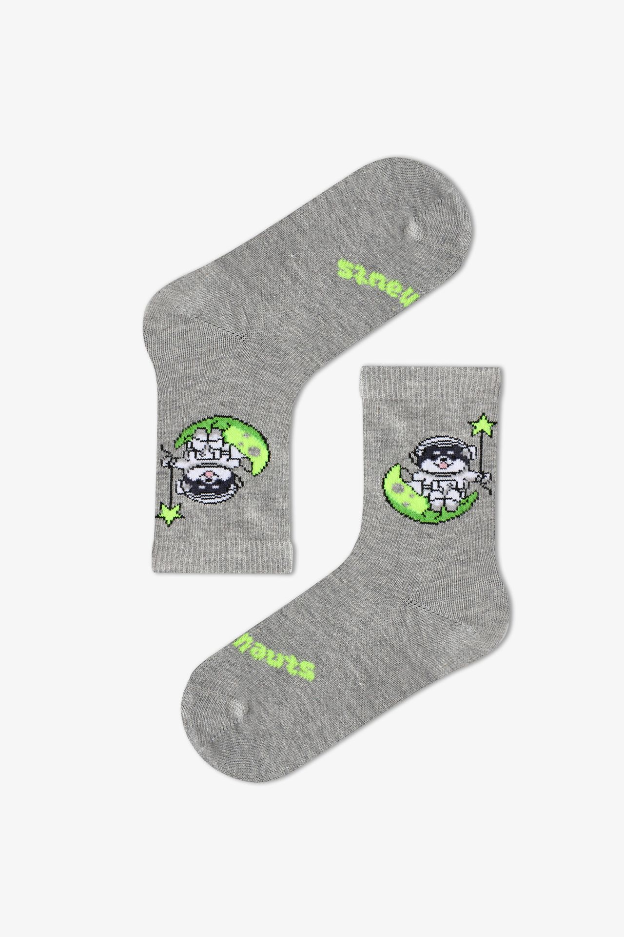PENTI Boys' Space Friends Cotton 2-Pack Crew Socks 2