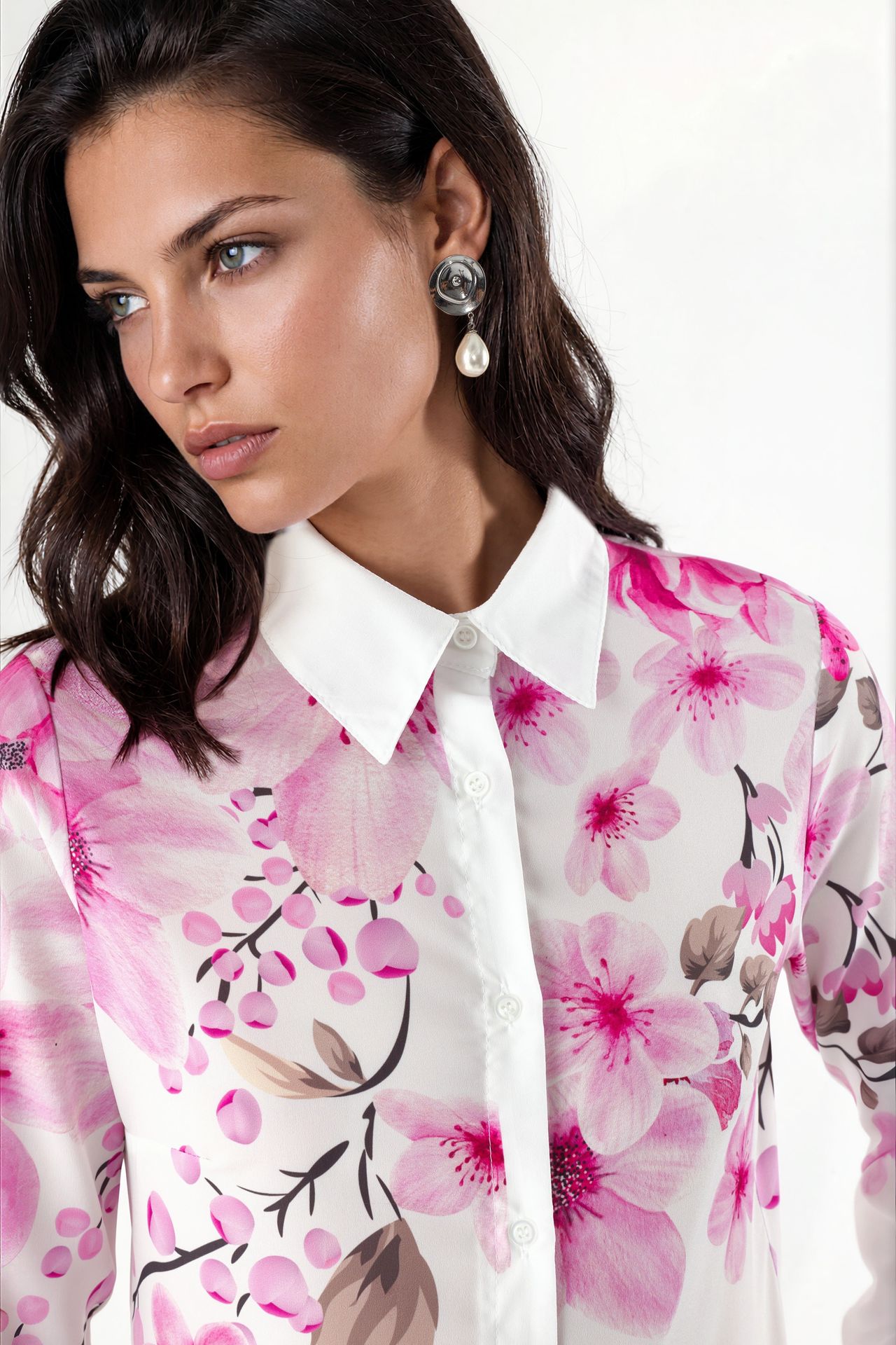 MSN Floral Printed Long-Sleeve Shirt 1