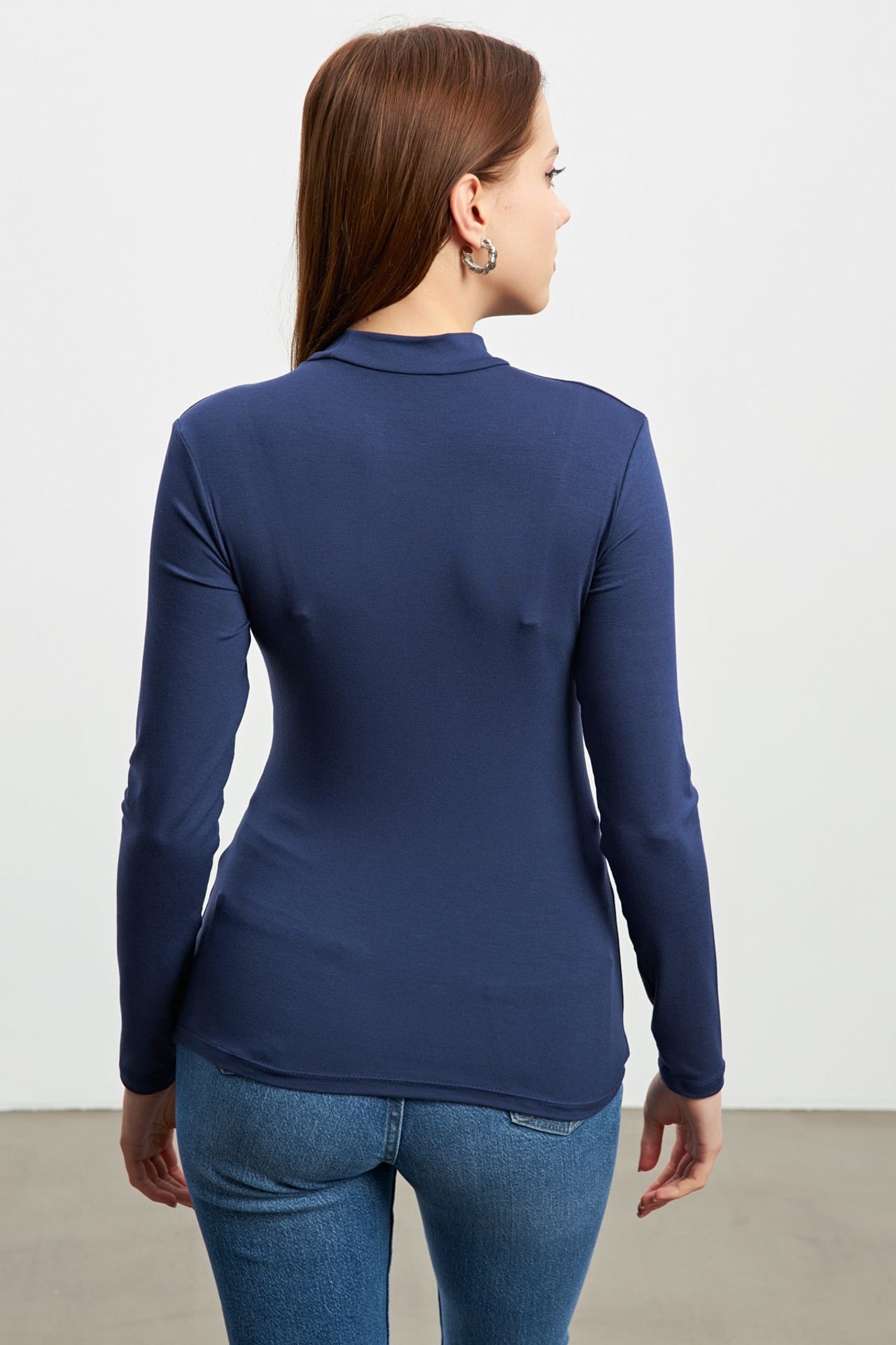 BIPANTOLON Women's Slim Fit Half Turtleneck Bodysuit 3