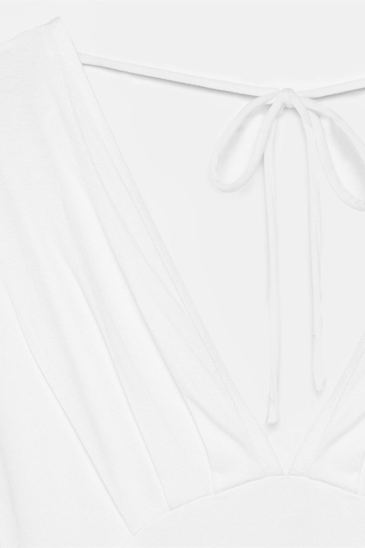 DILVIN Slim Fit V-Neck Tie Detail Blouse 7
