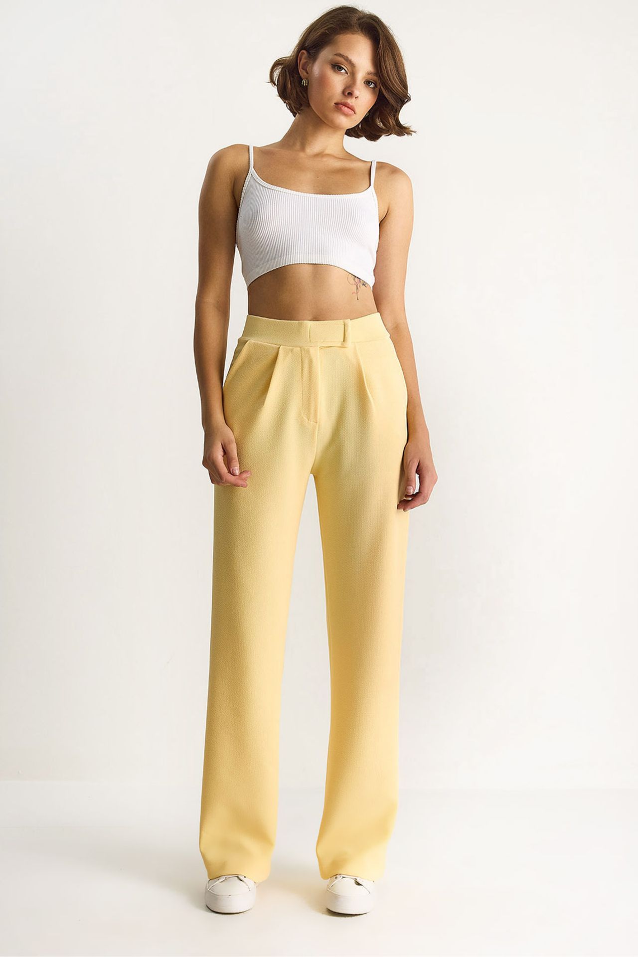 High Waist Wide Leg Pleated Trousers 1