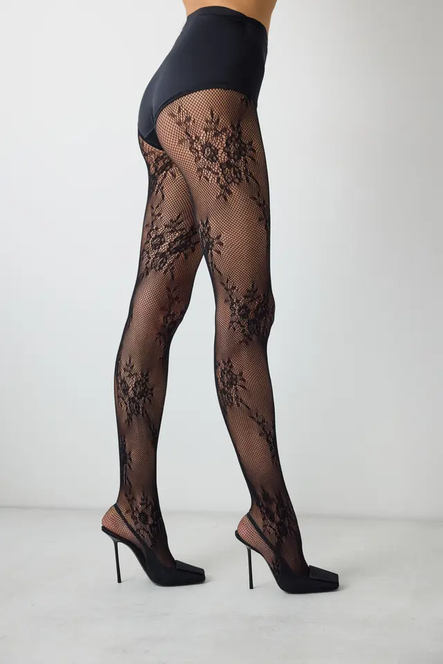 PENTI Roses Fishnet Tights
