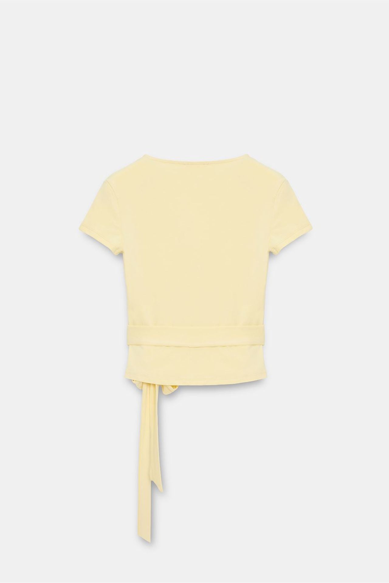 DILVIN Crop Wrap Blouse With Tie Detail 6