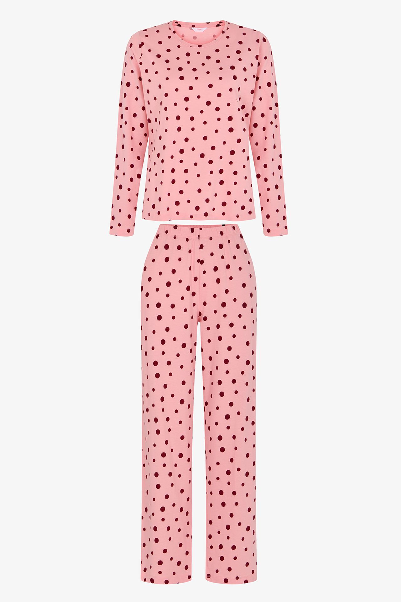 PENTI Berry Polka Dot Long Sleeve Pajama Set 6