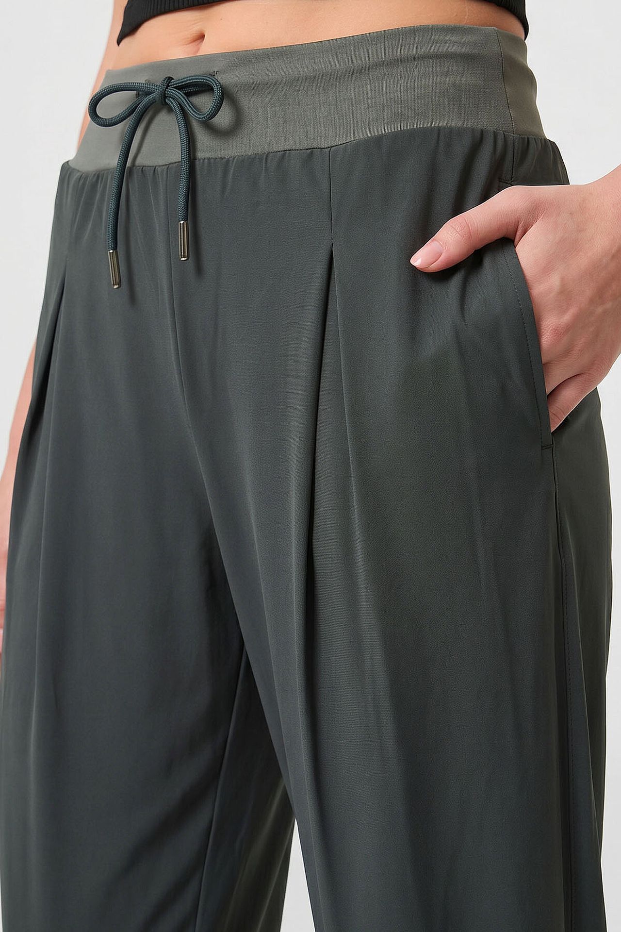 TOMMY Mid Waist Thin Jersey Jogger Pants with Pocket 4