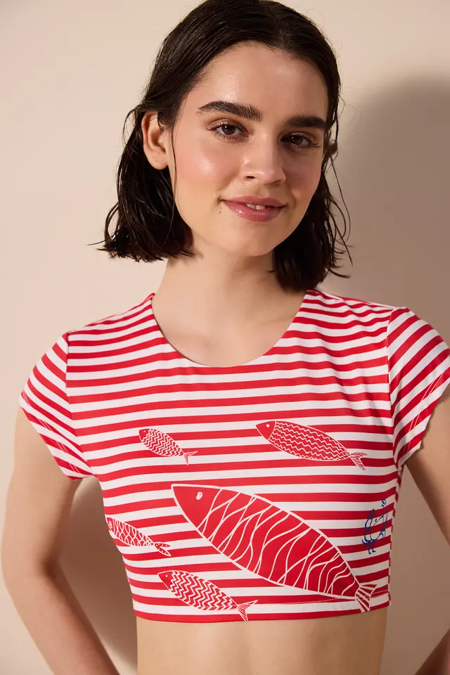 PENTI Finy Tee Striped Bikini Top