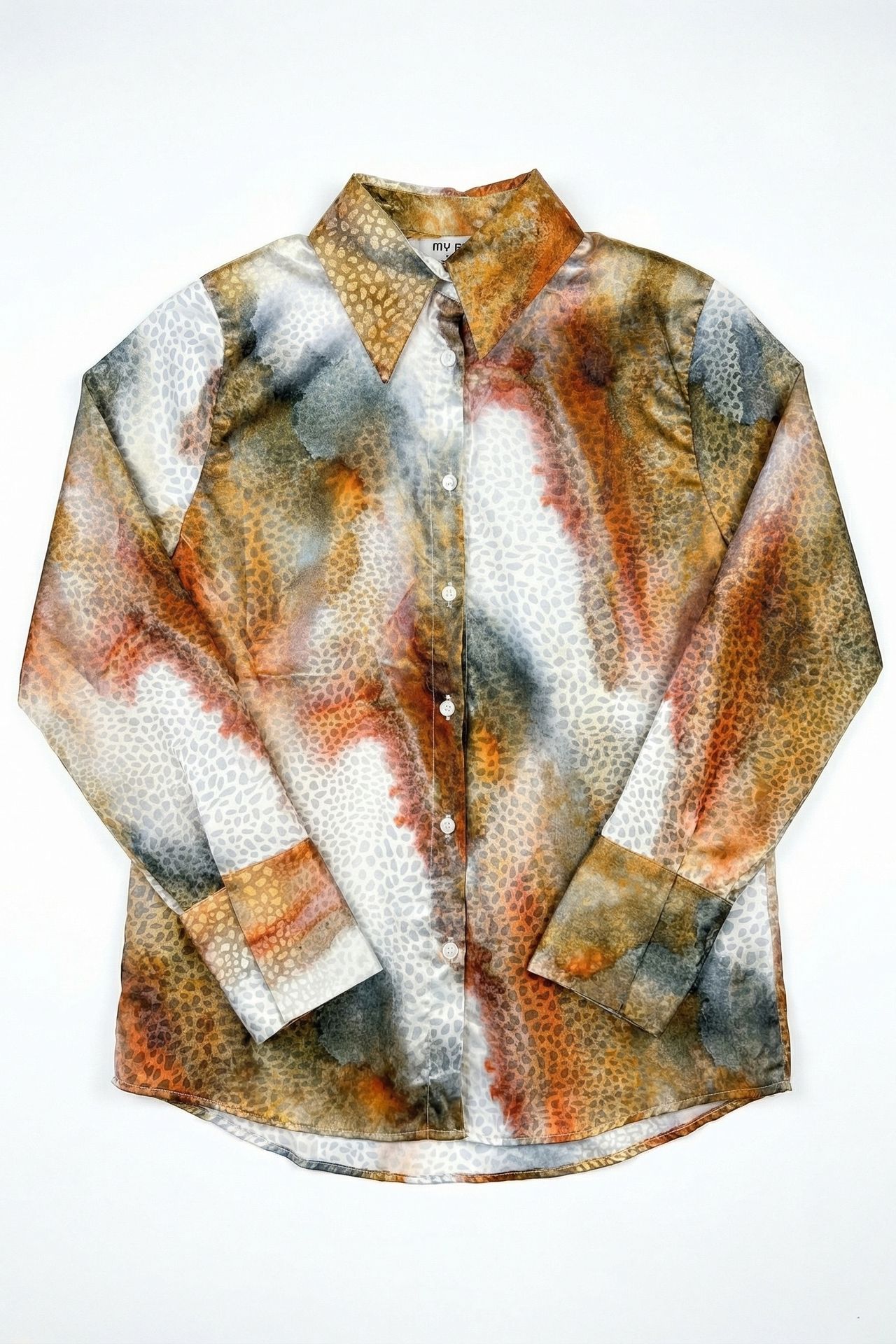 MY FASHION Abstract Print Buttoned Long Sleeve Shirt 6