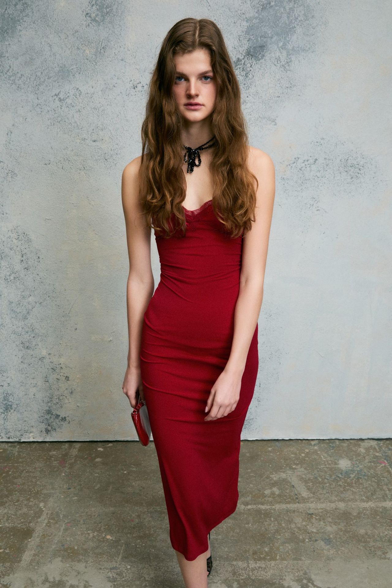 GRIMELANGE V-Neck Midi Bodycon Dress 3