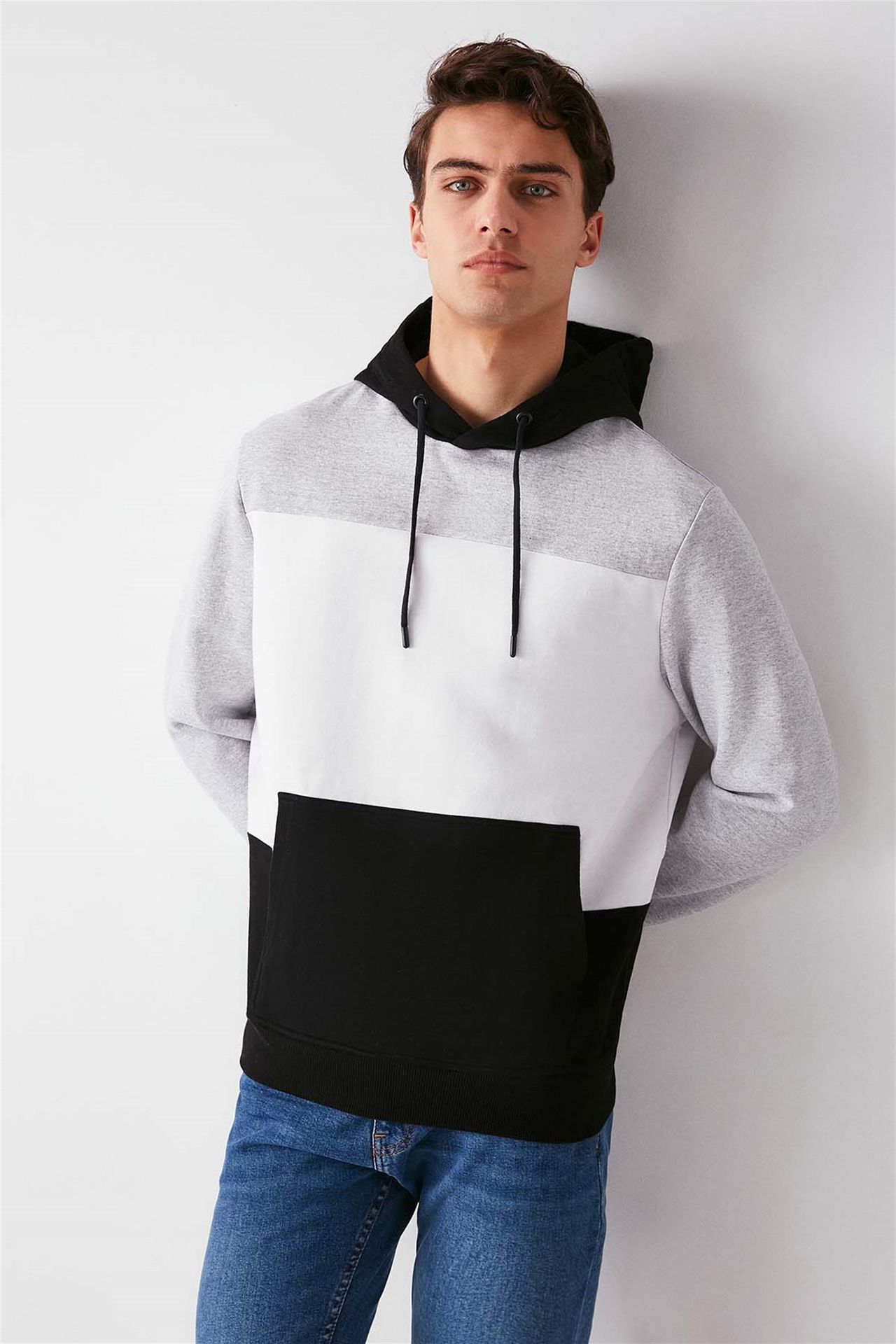 GRIMELANGE Renk Bloklu Kapüşonlu Sweatshirt 1