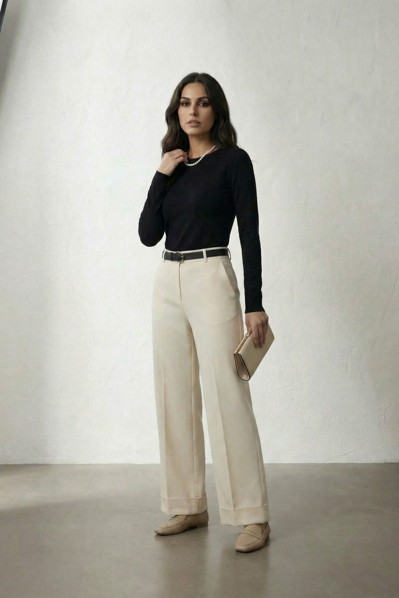 MY FASHION Belted Turnup Leg Pleated Trousers 6