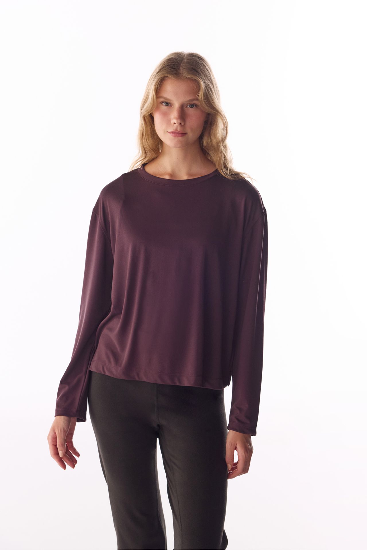 PENTI Modal Top With Slit Detail, Long Sleeve 1