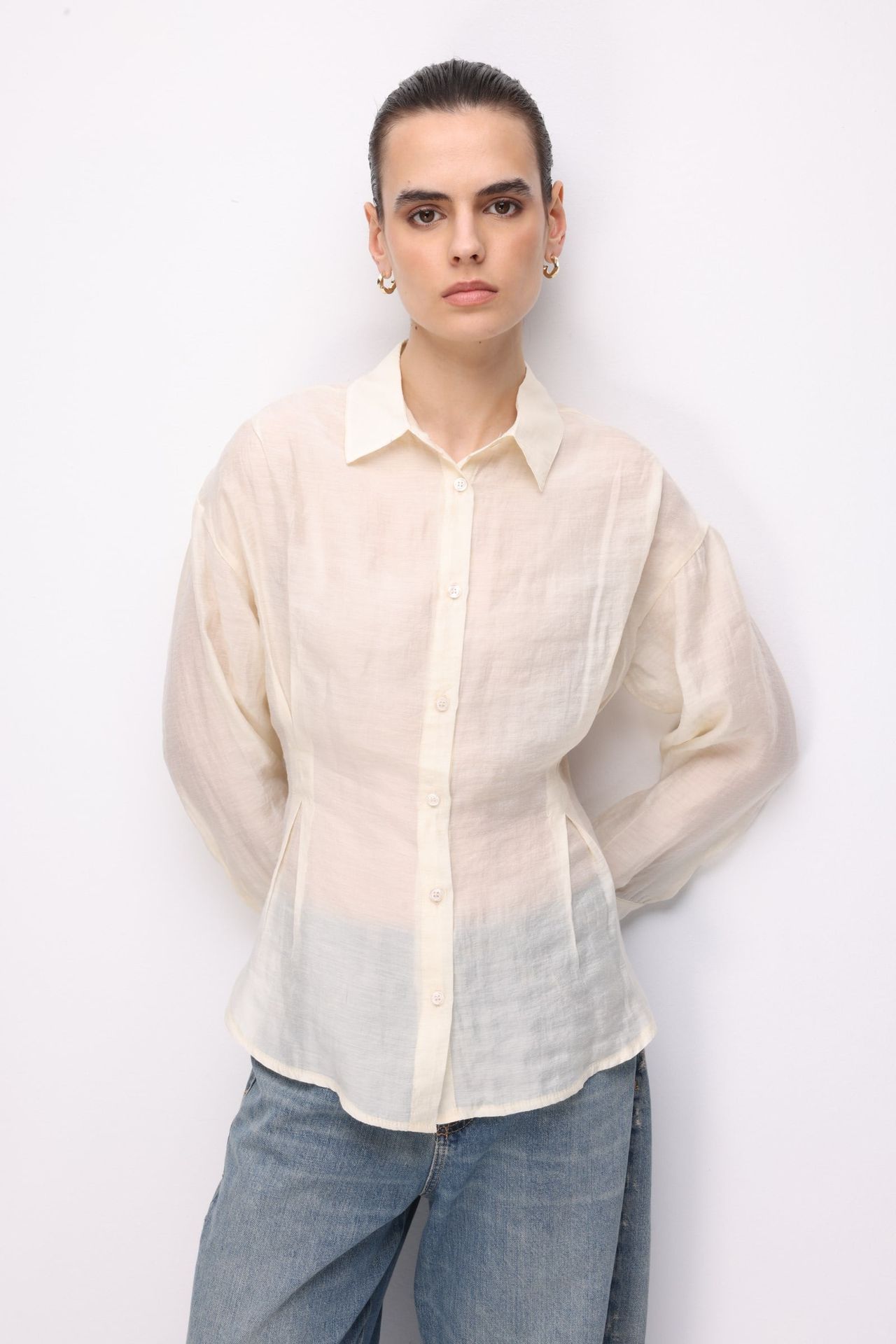MIXRAY Fitted Textured Button-Up Shirt 1