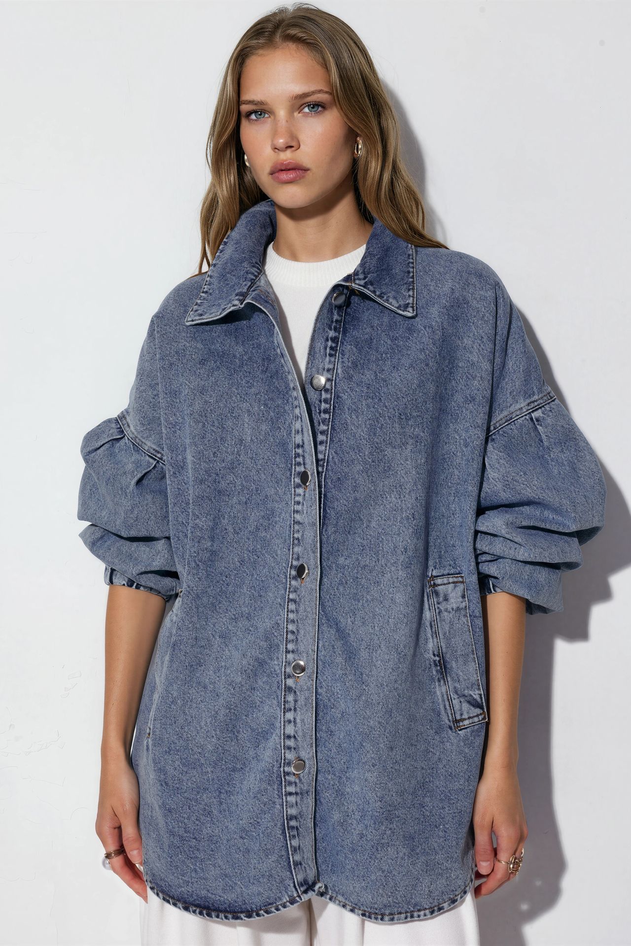 BDART Oversized Denim Jacket with Shirt Collar 2