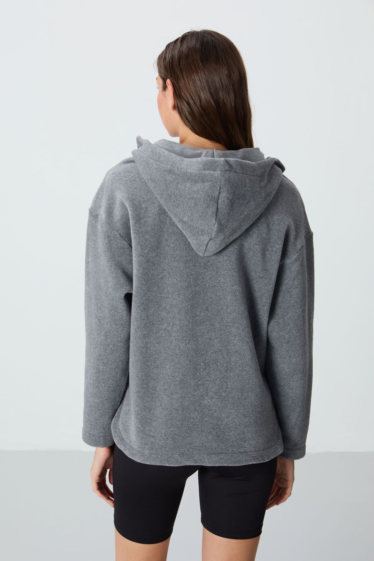 TOMMY Oversized Plush Half-zip Hooded Sweatshirt 6