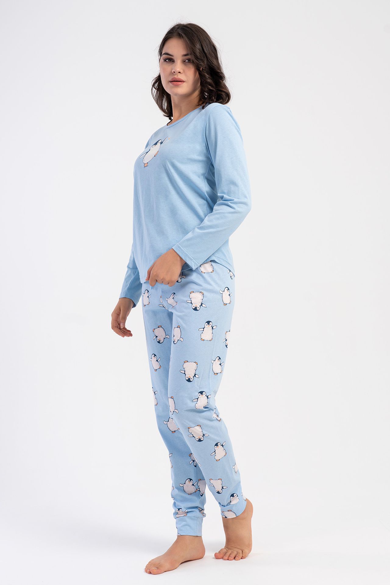 YAKE İki Parçalı Baskılı Pijama Takımı 3