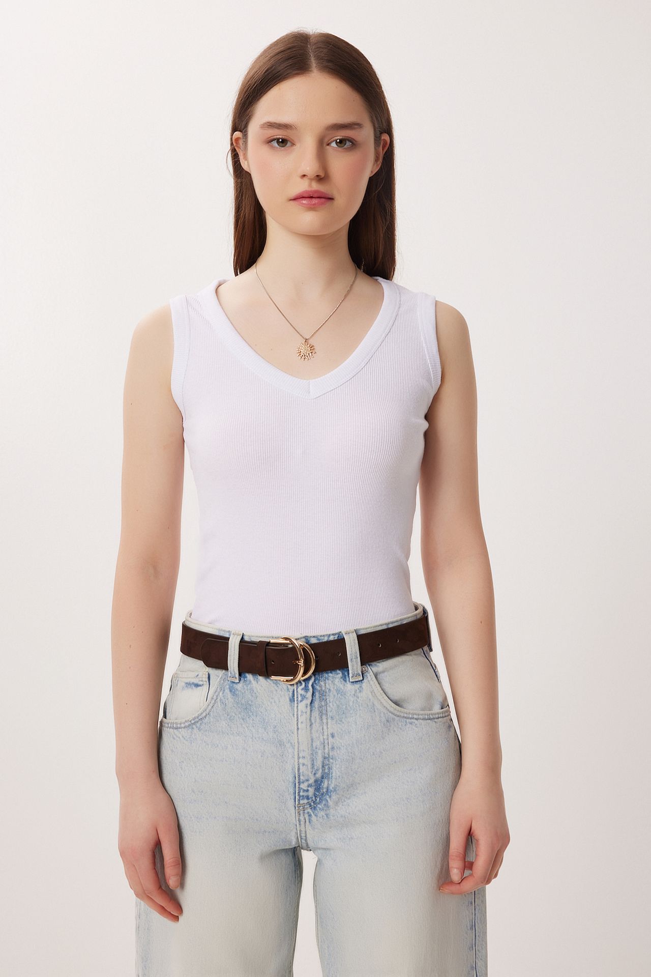 ISTANBUL Ribbed V-neck Cami Top 2