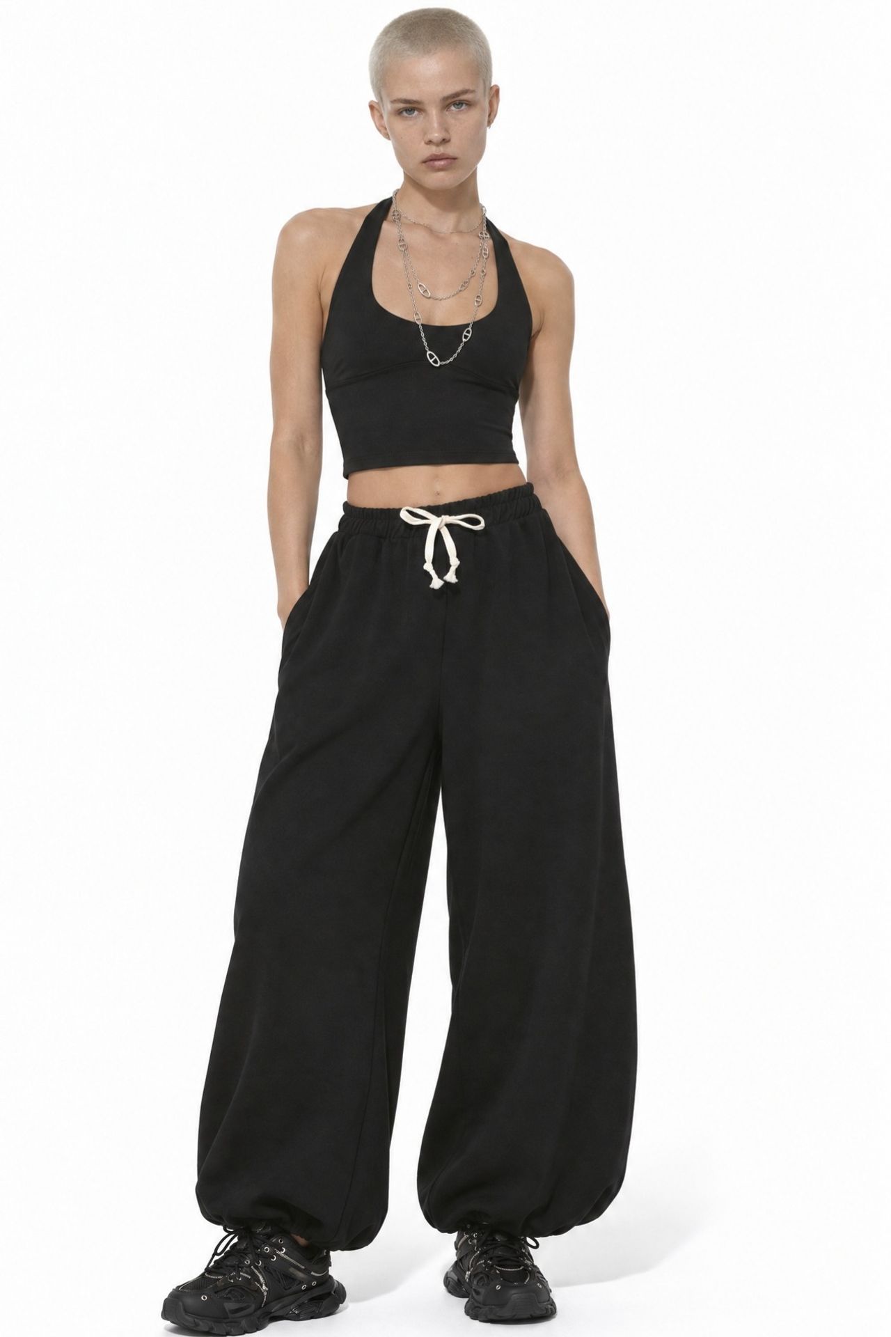 BUSEM Women's Elastic Waist Jogger Pants 4