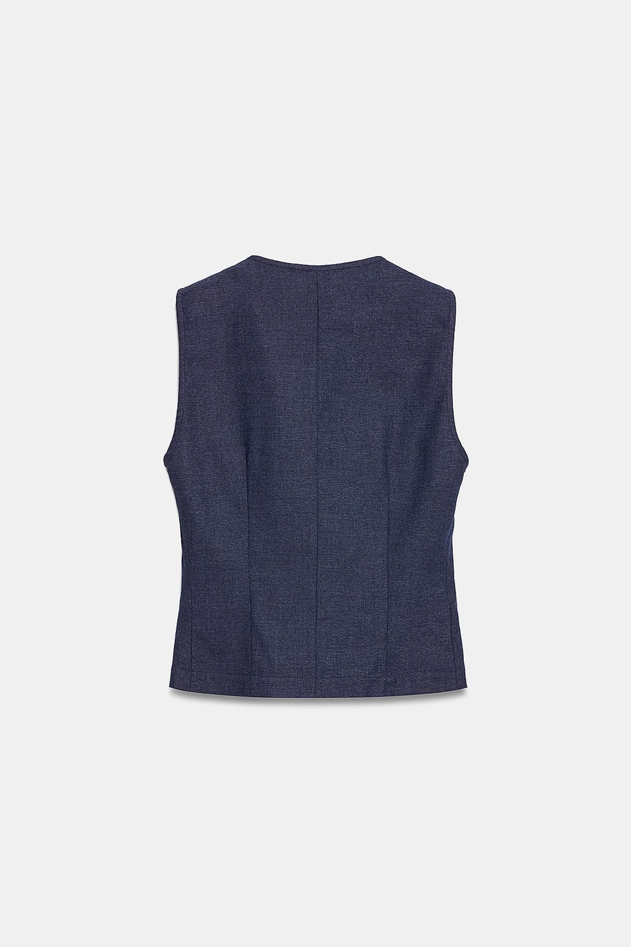 DILVIN Fitted Woven Waistcoat With Button Front 6