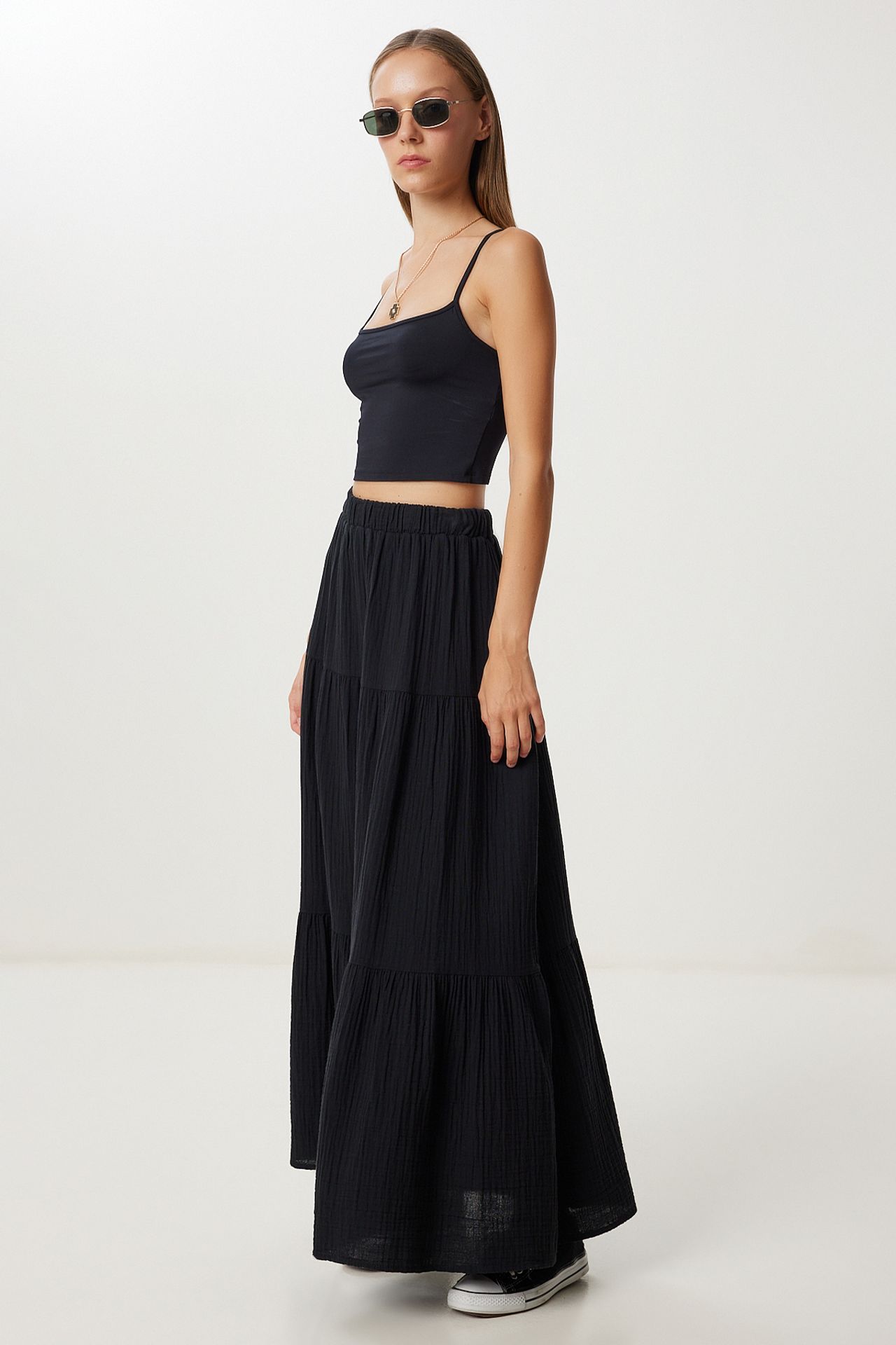 ISTANBUL High Waist A-Line Maxi Skirt 2