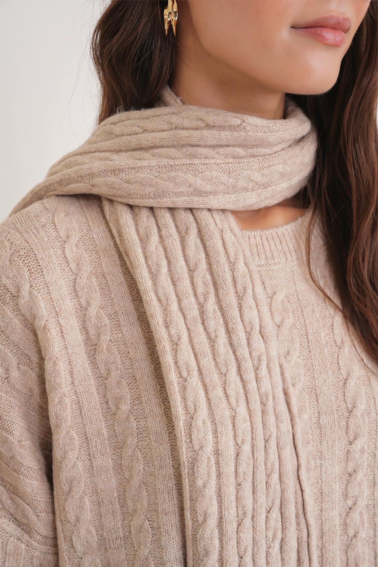 MIXRAY Oversized Hair Braid Patterned Knitwear Co-Ord Set 4