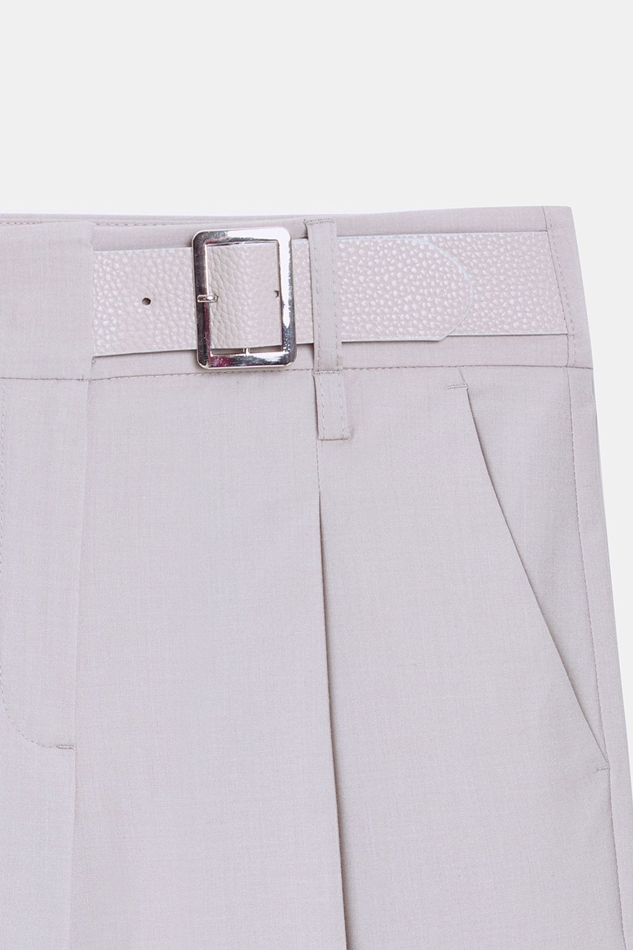 DILVIN High-Waist Wide-Leg Tailored Shorts With Belt 7
