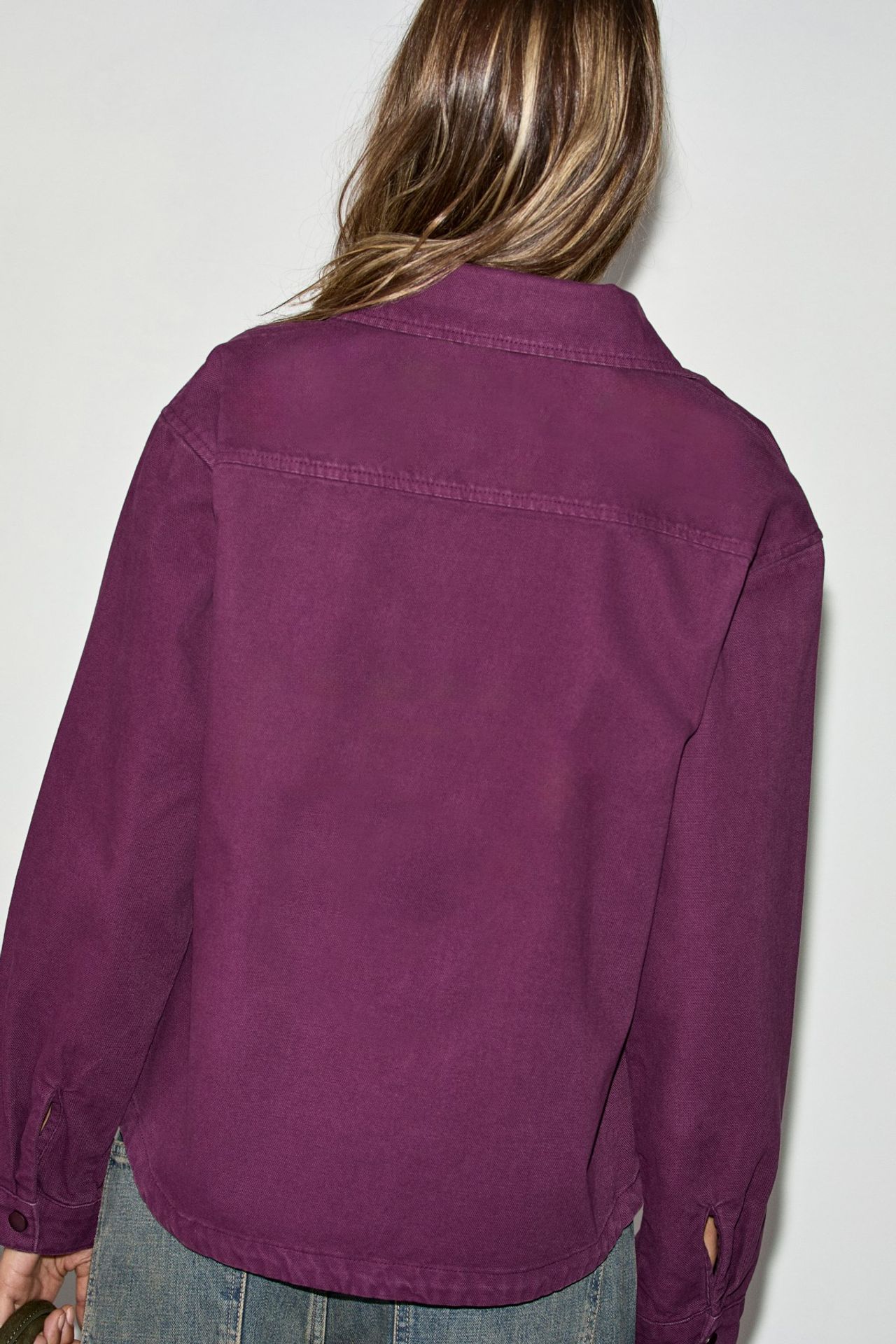 GRIMELANGE Shirt Collar Snap Jacket 6