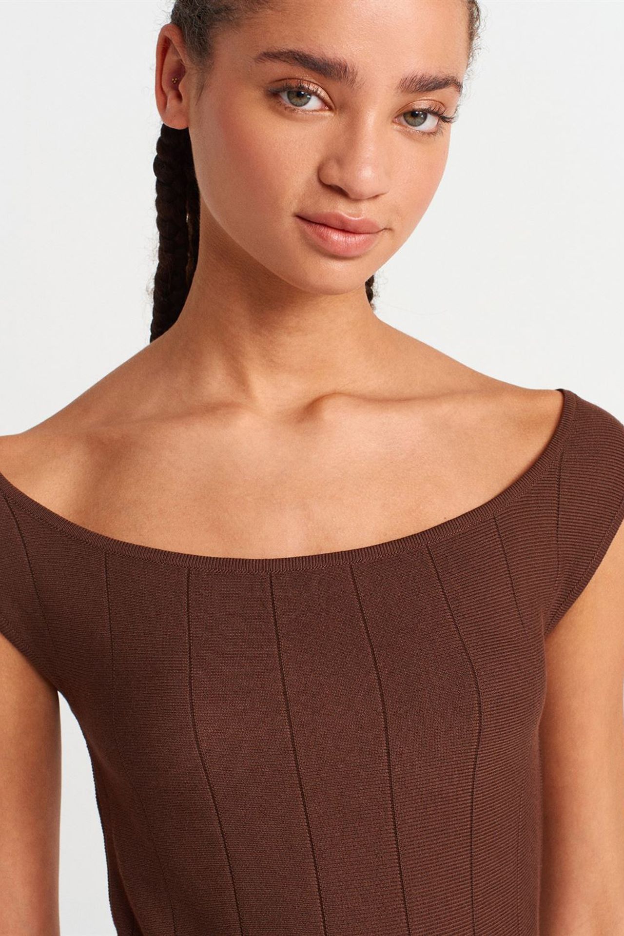 DILVIN Fitted Ribbed Peplum Blouse 3