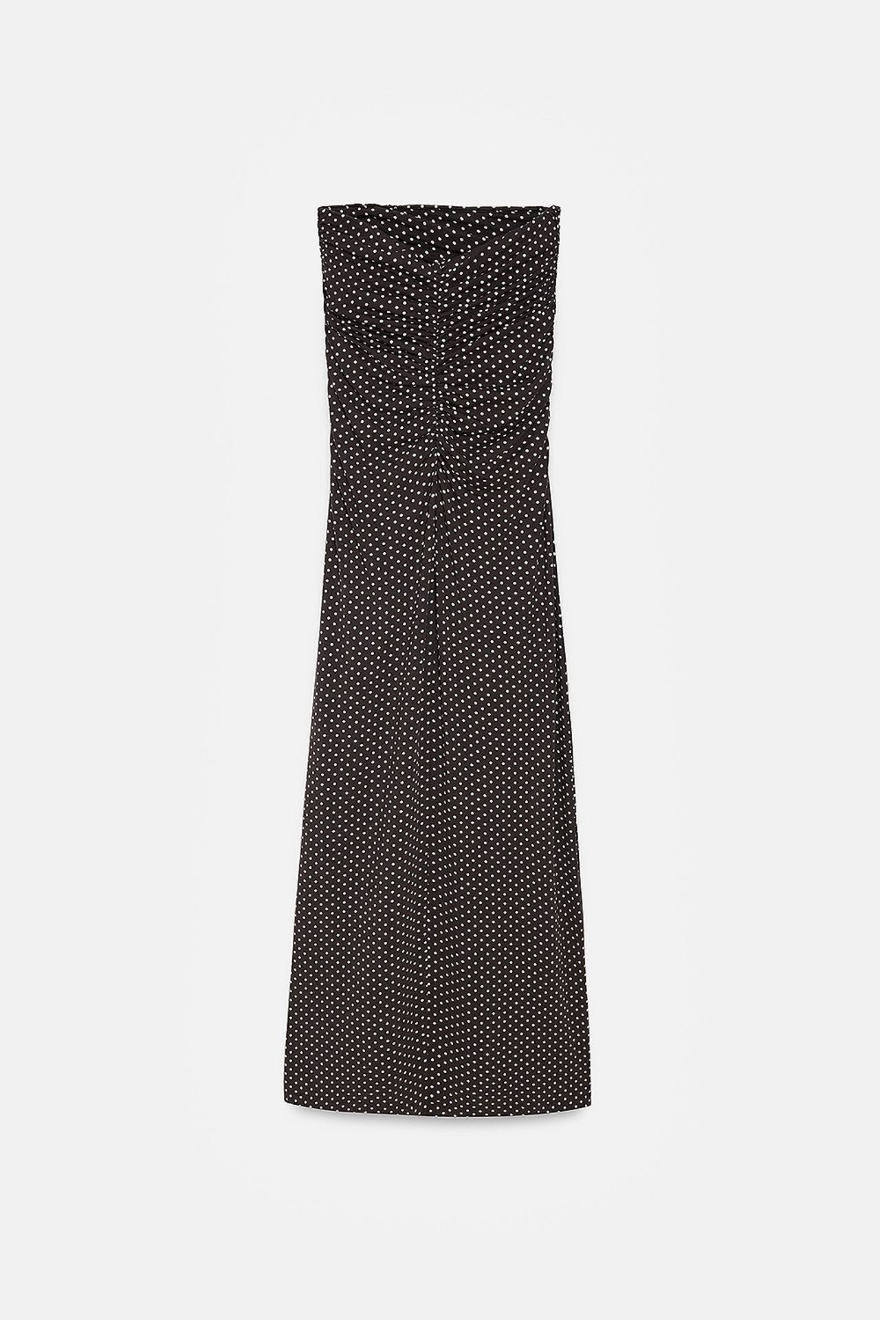 DILVIN Strapless Polka Dot Bodycon Midi Dress 7