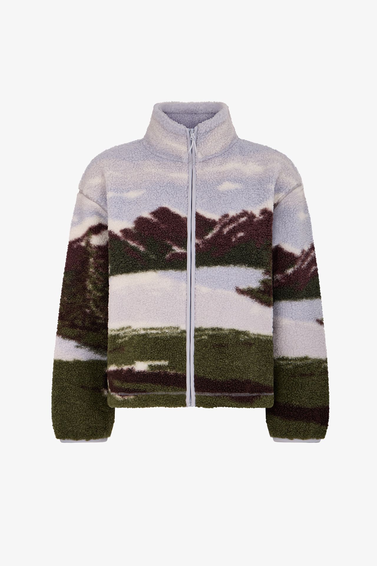 PENTI Landscape Printed Sherpa Long Sleeve Jacket 2