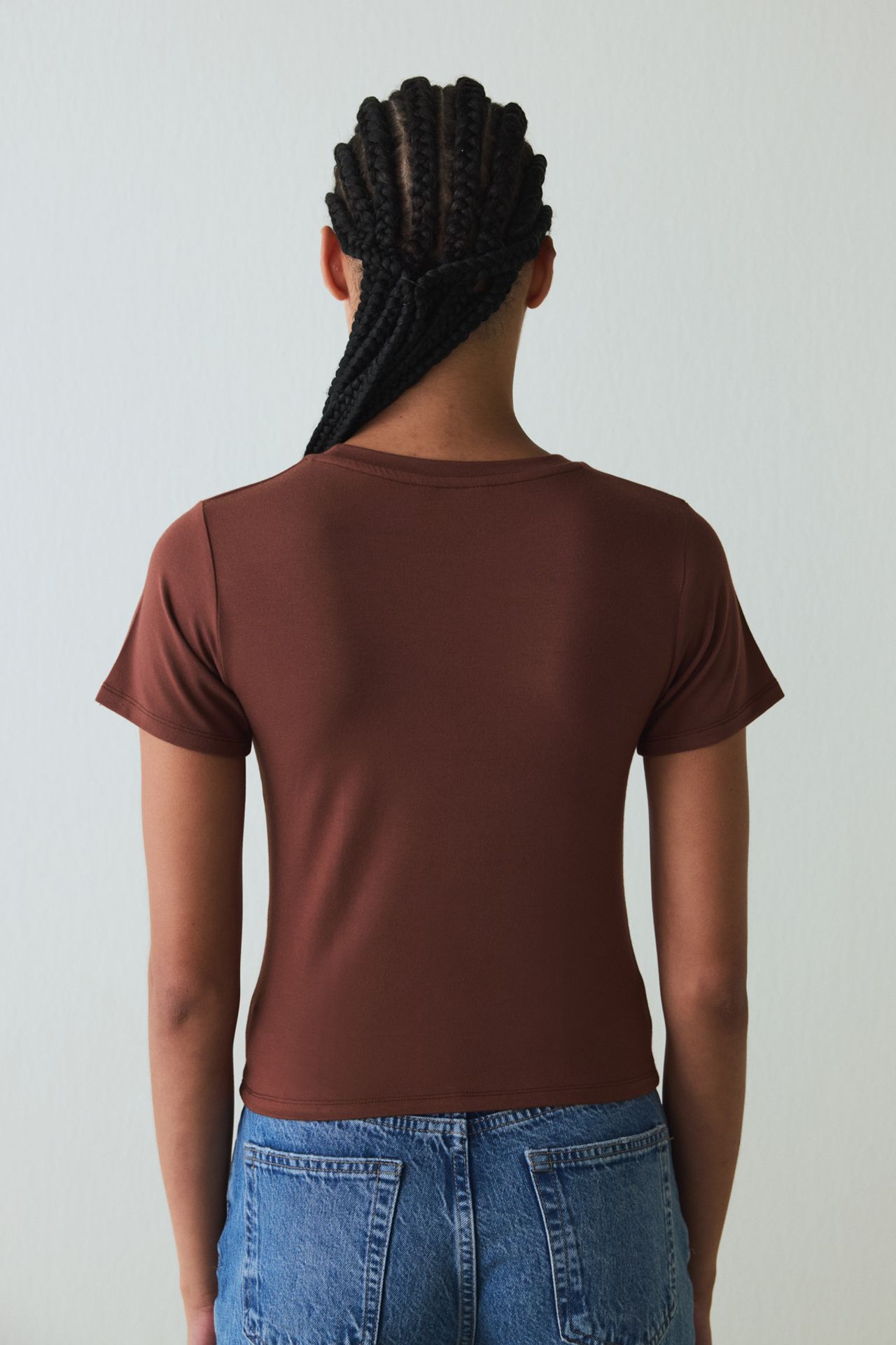 PENTI Crew Neck Short Sleeve Slim Fit Modal T-Shirt 5