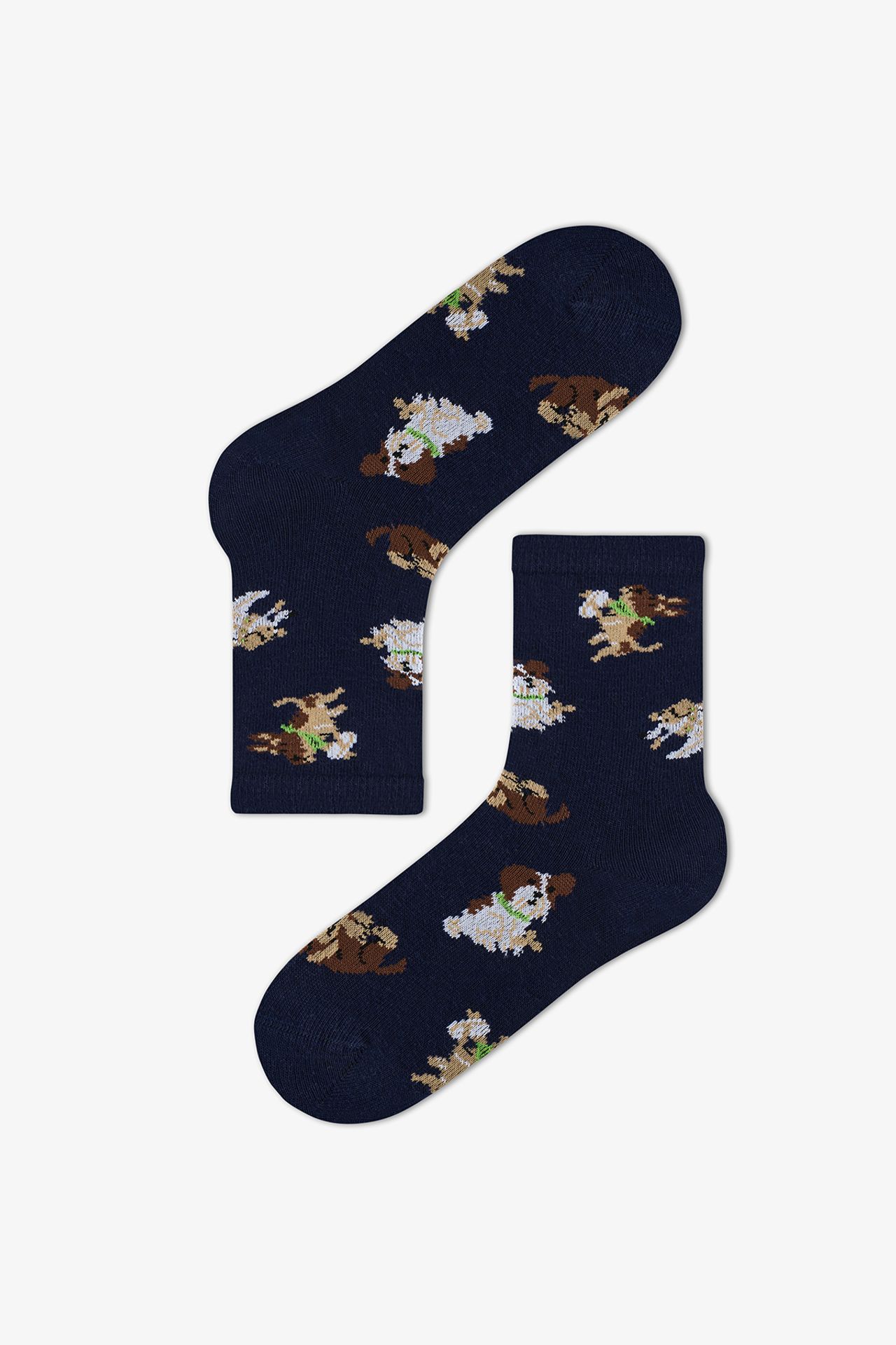 PENTI Boys' Paws&play Dog Patterned Pair Crew Socks 3