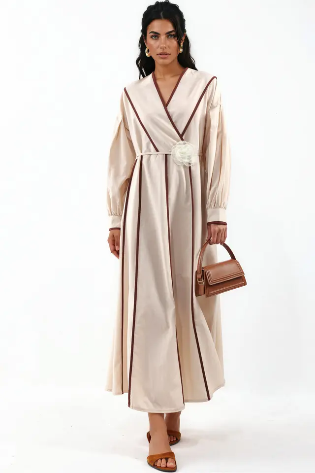 MSN Belted Striped Maxi Dress