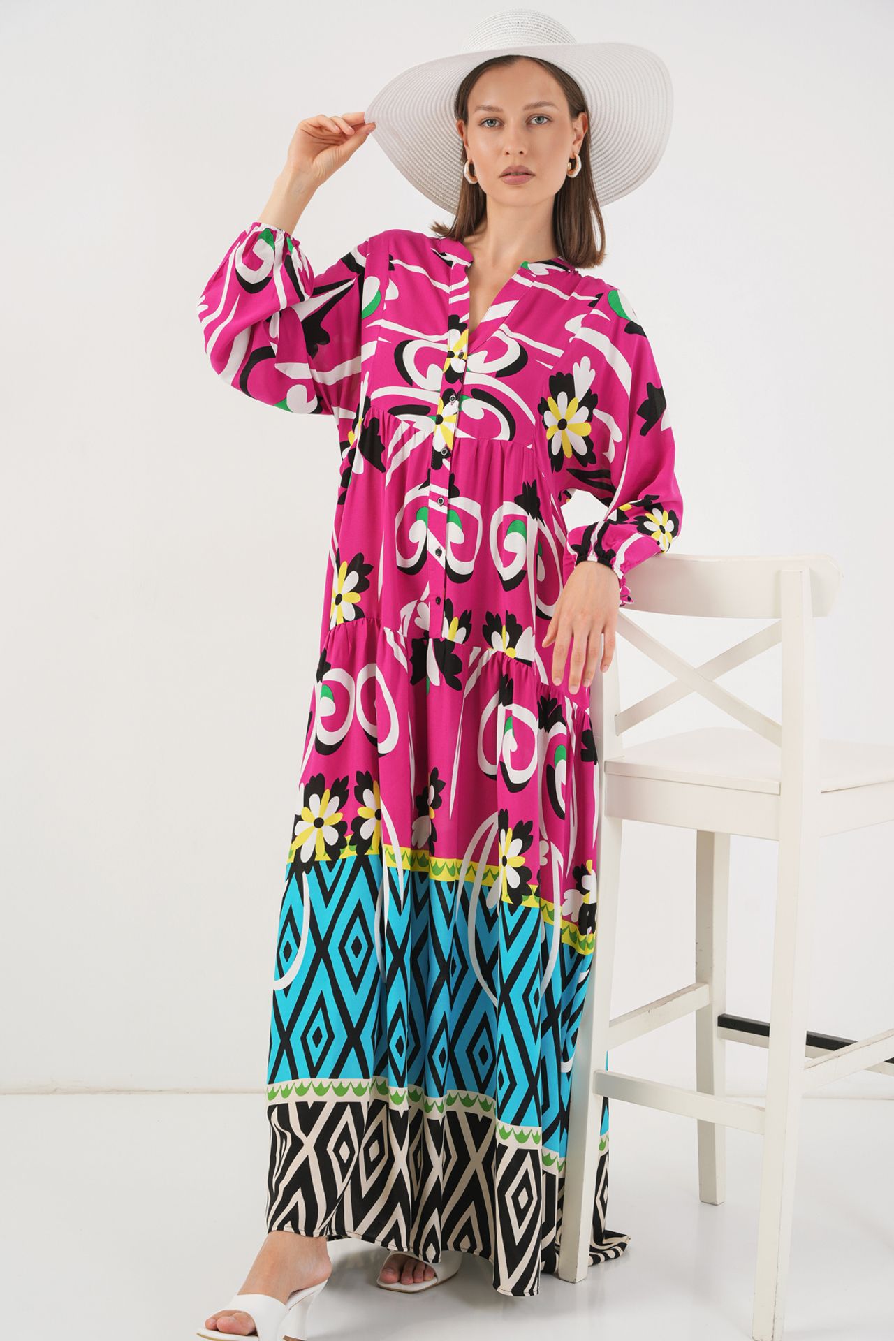 BDART Patterned V-Neck Maxi Dress 3