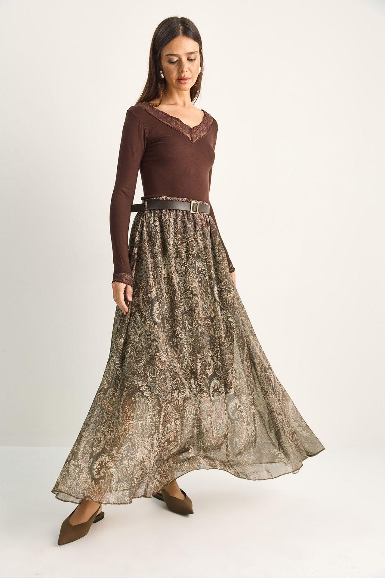 LUCCI Cotton Blend A-Line Skirt 3