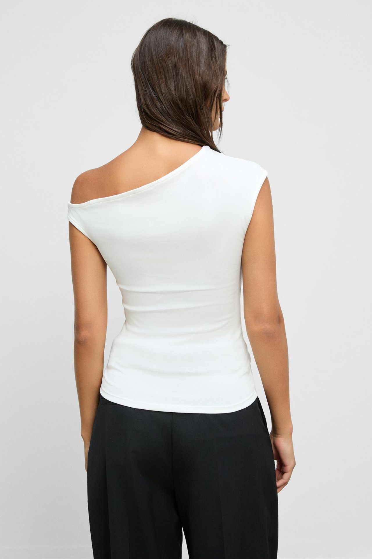 GRIMELANGE Asymmetrical One-Shoulder Crop Blouse 6
