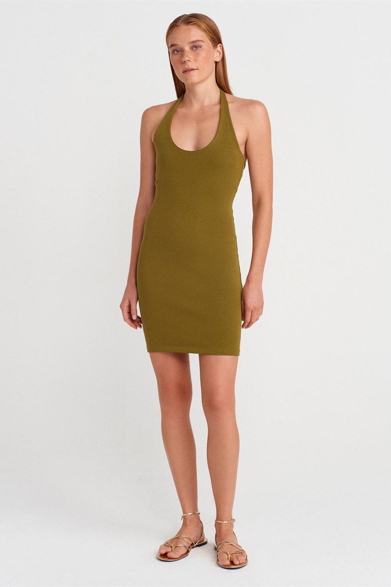 DILVIN Fitilli Bodycon Mini Elbise 4