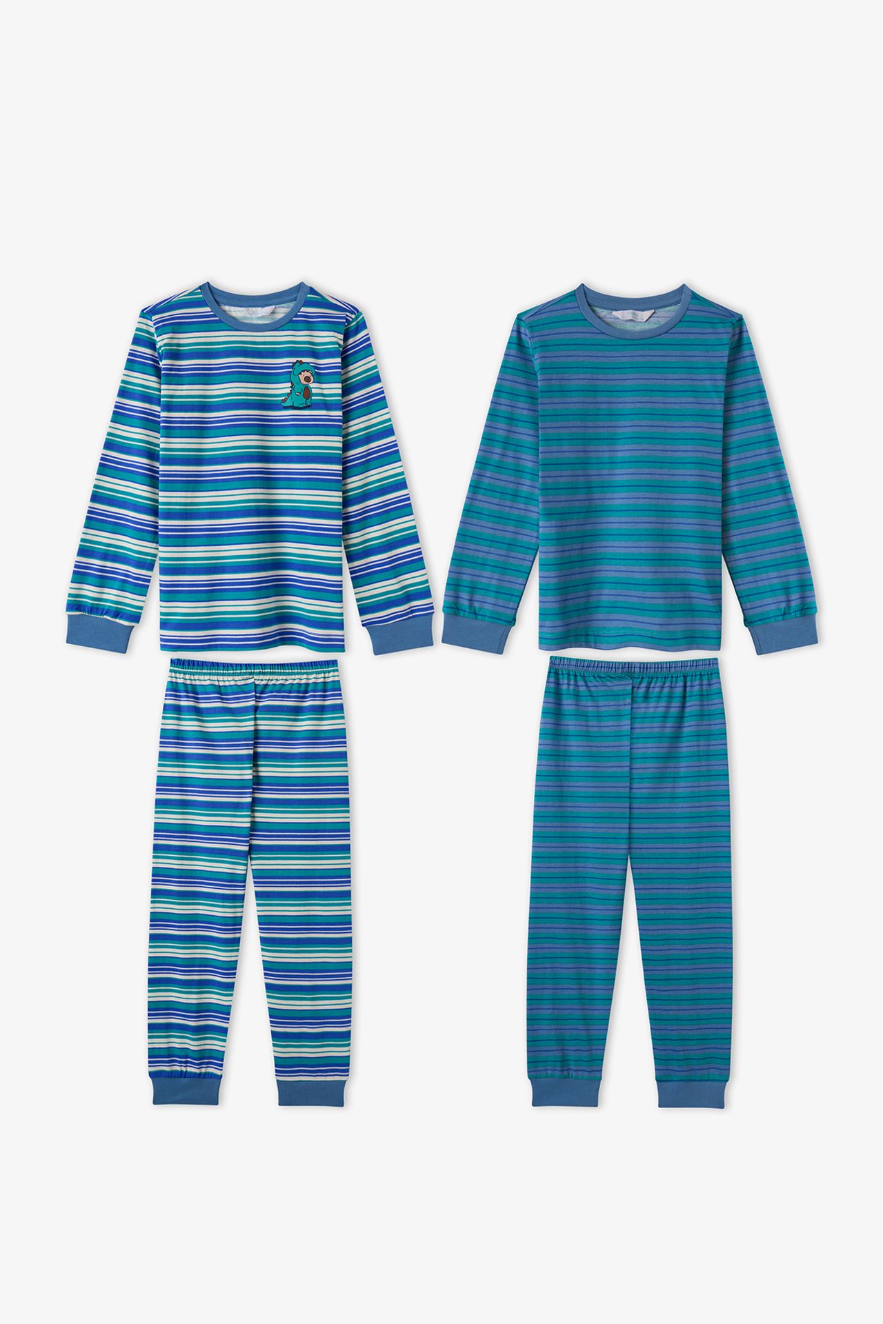 PENTI Boys' Striped Lovers Cotton Long Sleeve Pajama Set 1
