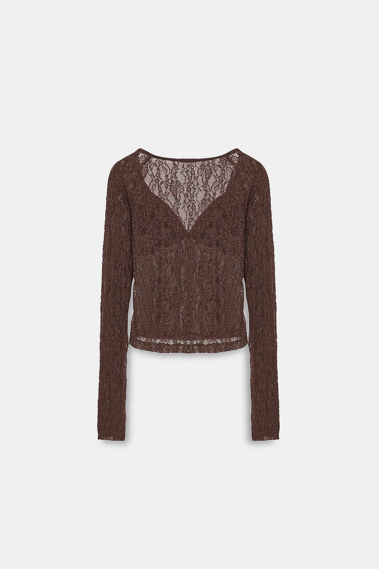 DILVIN Women’s Lace V-neck Long-sleeve Top 7