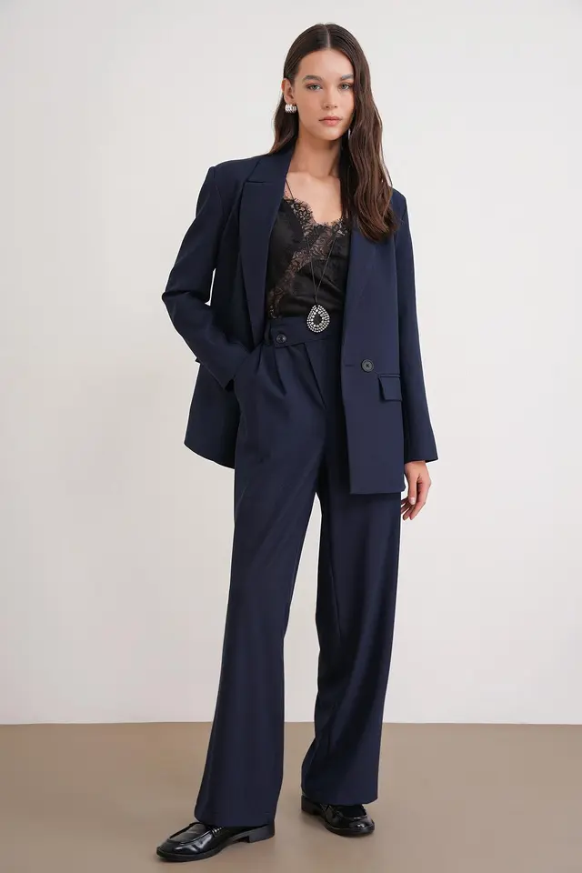 MIXRAY High Waist Straight Leg Pants