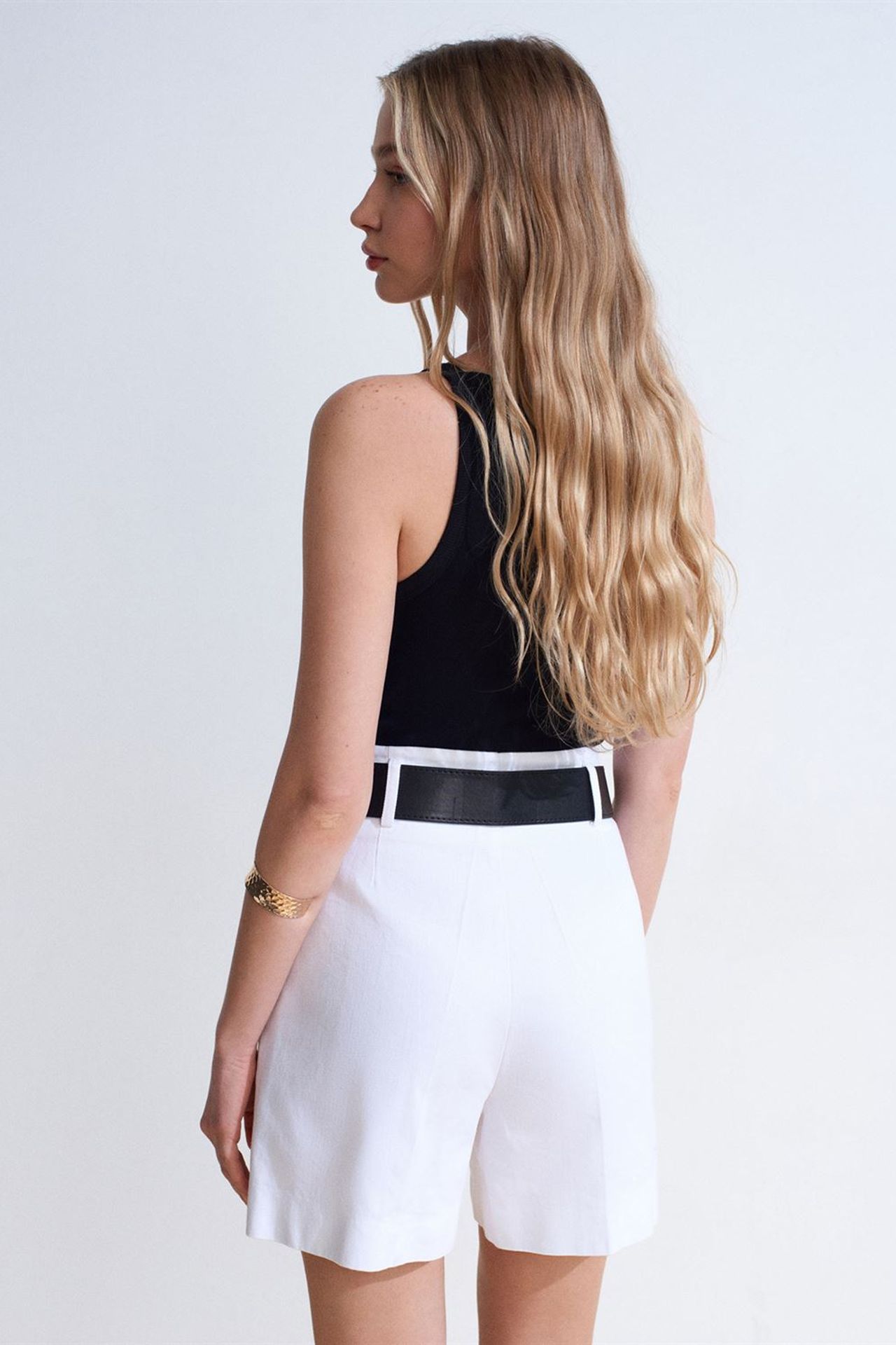 DILVIN Ribbed Cotton Halterneck Blouse 2
