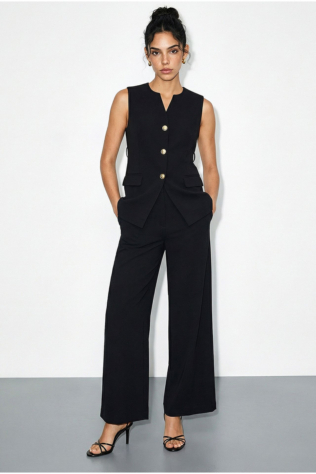 LUCCI High Waist V-Neck Belted Two-Piece Co-ord Set 5