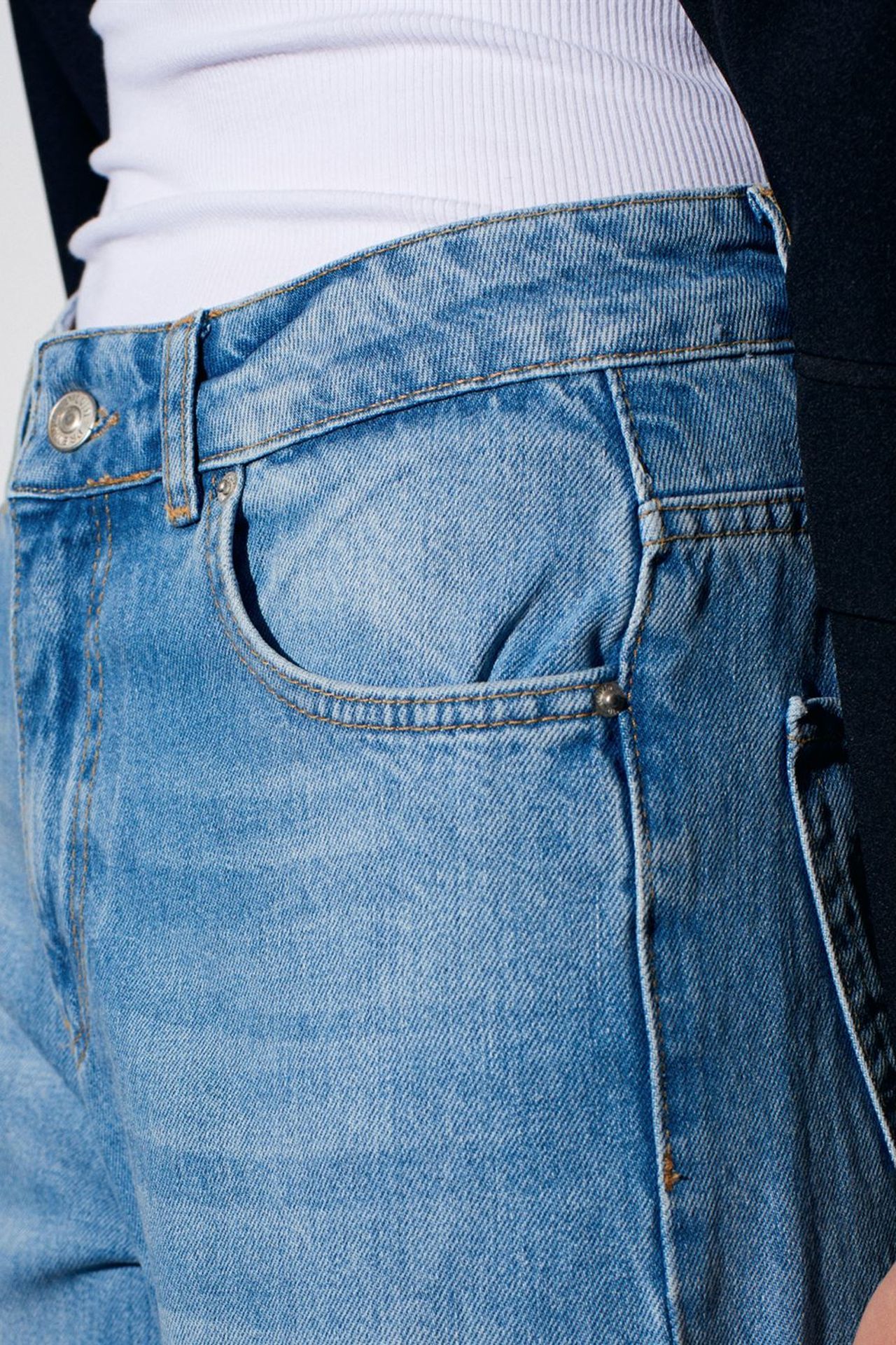 DILVIN Kadın Yüksek Bel Düz Paça Jean 4