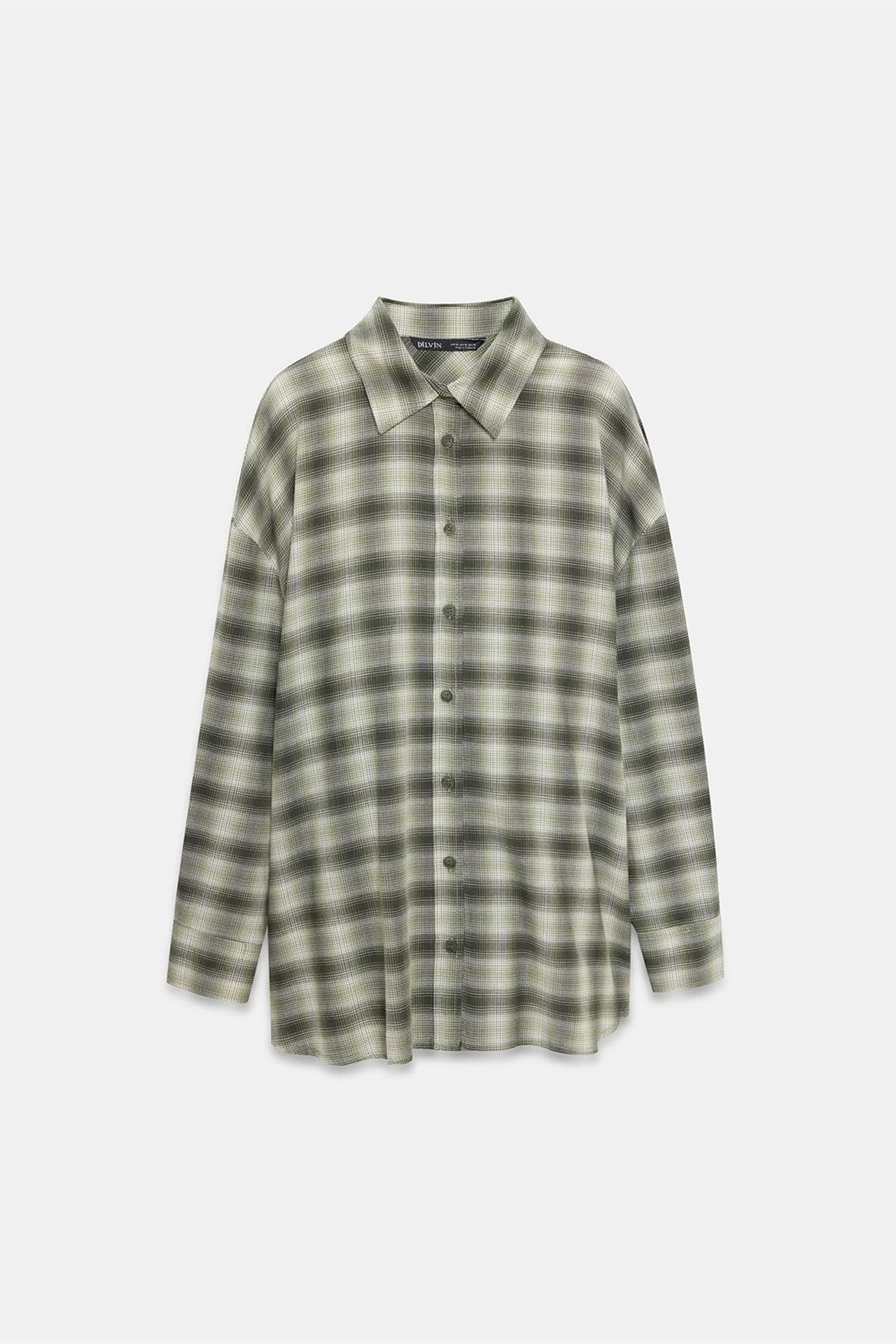 DILVIN Oversized Plaid Long-Sleeve Shirt 5