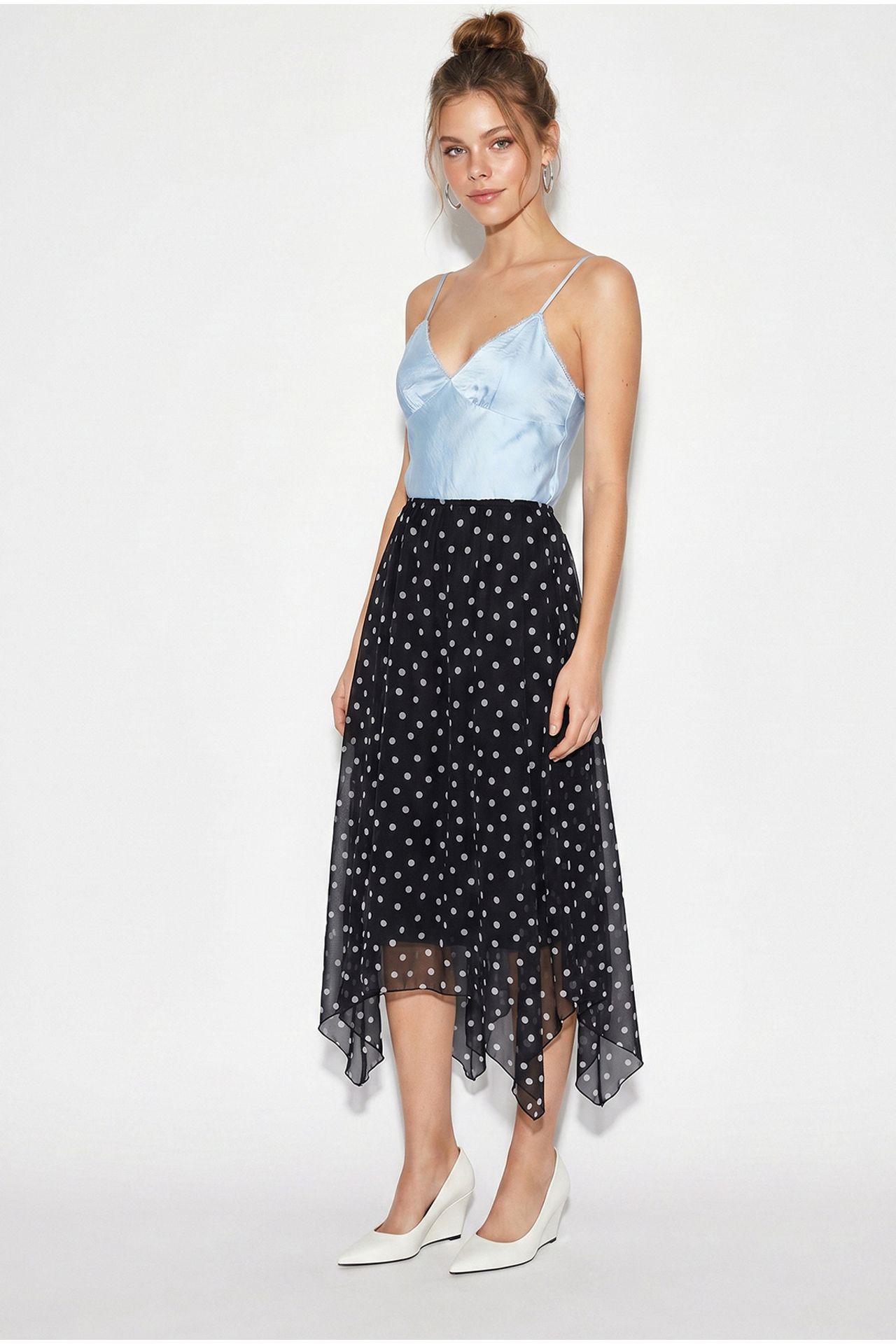 LUCCI Women's High Waist Polka Dot Skirt 3
