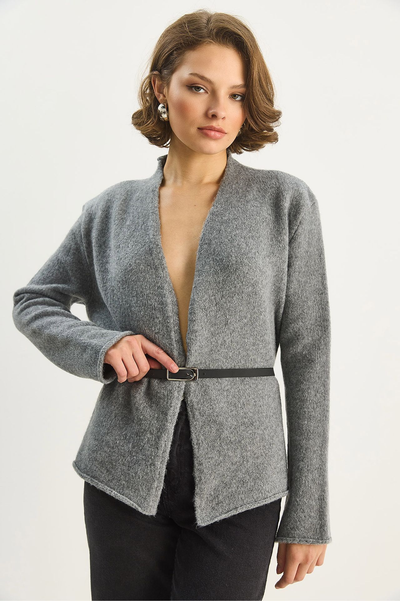 LUCCI Belt Detailed Cardigan