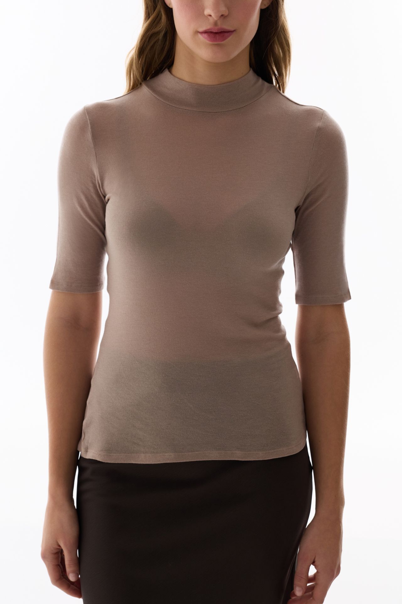 PENTI Turtleneck Three-Quarter Sleeve Blouse 5